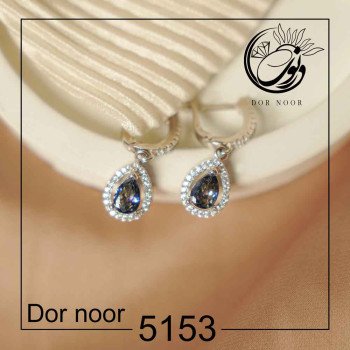 گوشواره نقره نگین اتمی کد 5153