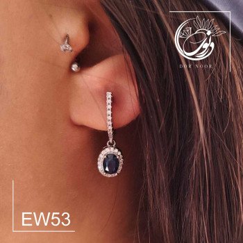 گوشواره نقره با سنگ یاقوت کبود کد Ew53 گوشواره نقره با سنگ یاقوت کبود کد Ew53