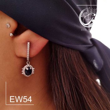 گوشواره نقره با سنگ یاقوت کبود کد Ew54 گوشواره نقره با سنگ یاقوت کبود کد Ew54