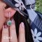 گوشواره نقره با سنگ  زمرد کد Ew48