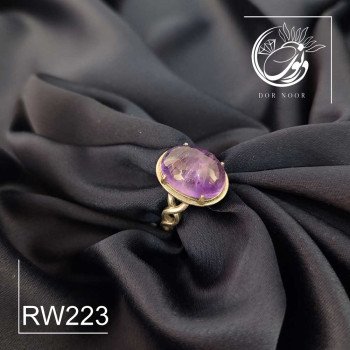 انگشتر نقره زنانه باسنگ آمیتیست کد Rw223