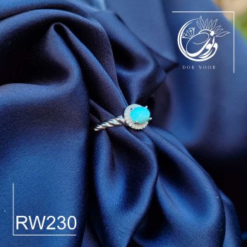 انگشتر نقره زنانه با سنگ فیروزه کد RW230