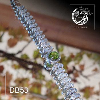دستبند‎ نقره با سنگ زبرجد کد DB53