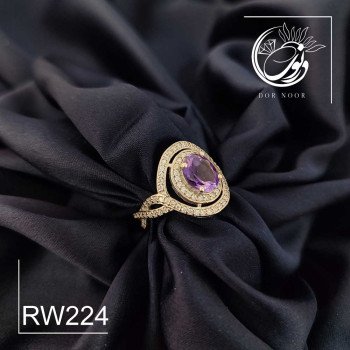 انگشتر نقره زنانه باسنگ آمیتیست کد Rw224