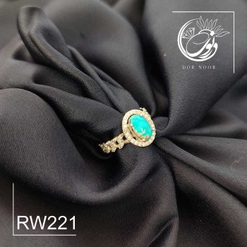 انگشتر نقره زنانه با سنگ فیروزه کد RW221