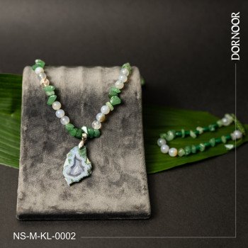 نیم ست مهره سنگی با کریستال