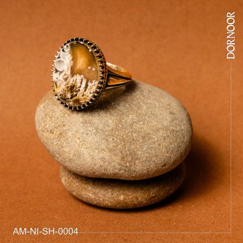 انگشتر نقره مردانه با سنگ عقیق شجر