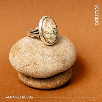 انگشتر نقره مردانه با سنگ عقیق شجر