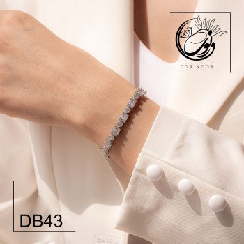 دستبند نقره با نگین اتمی کد DB43