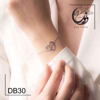 دستبند نقره زنانه با نگین اتمی کد Db30