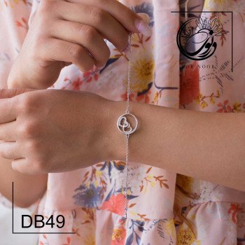 دستبند نقره با نگین اتمی کد DB49-1