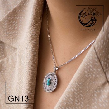 مدال نقره با سنگ فیروزه کد Gn1۳