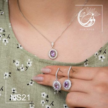 نیم ست با سنگ آمیتیست کد Ns21