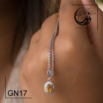 مدال نقره با سنگ سیترین کد Gn17
