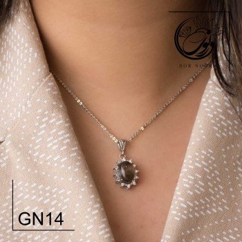 مدال نقره با سنگ عقیق کدGn14