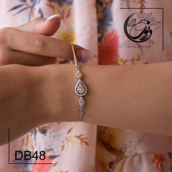 دستبند نقره با نگین اتمی کد DB48