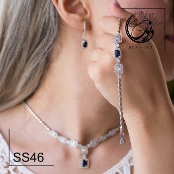 سرویس نقره با سنگ یاقوت کبود کد SS4۶