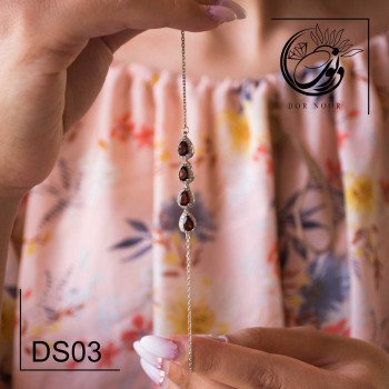 دستبند نقره با سنگ گارنت کد Ds03