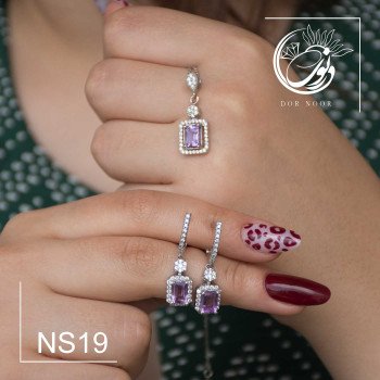 نیم ست با سنگ آمیتیست کد محصول Ns19