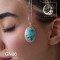 مدال فیروزه دست ساز با قاب و گیره نقره کد GN06