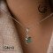 مدال نقره با سنگ زمرد کد Gn18