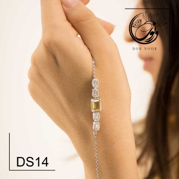 دستبند نقره باسنگ لمون کوارتز ds14