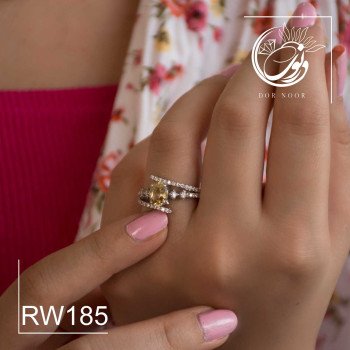 انگشتر نقره زنانه باسنگ سیترین rw185