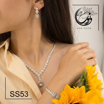 سرویس نقره زنانه باسنگ آکوامارینss53