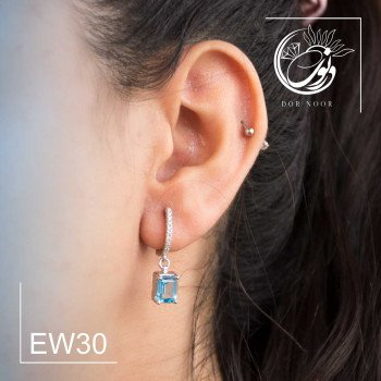 گوشواره نقره باسنگ توپاز سوییس ew30