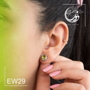 گوشواره نقره باسنگ زبرجد  ew29