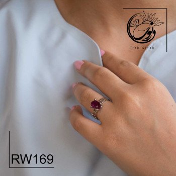 انگشتر نقره  زنانه  باسنگ امیتیست Rw169