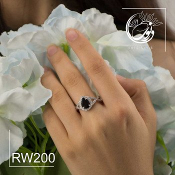 انگشتر نقره زنانه باسنگ گارنت rw200