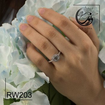 انگشتر نقره زنانه باسنگ آکوامارینrw203