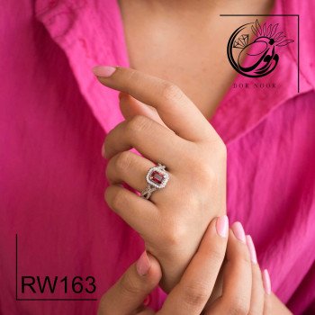 انگشتر نقره زنانه باسنگ گارنت کدrw163