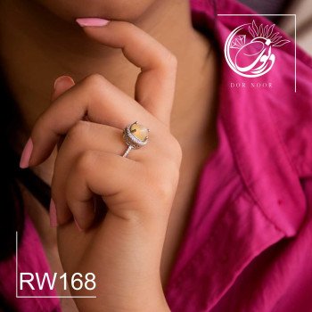 انگشتر نقره  زنانه  باسنگ اوپال  سفید کد۱۶۸rw