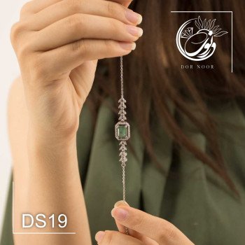 دستبند نقره باسنگ زمردds19