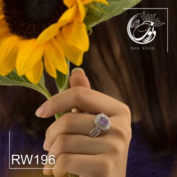 انگشتر نقره زنانه باسنگ آمیتیست rw196