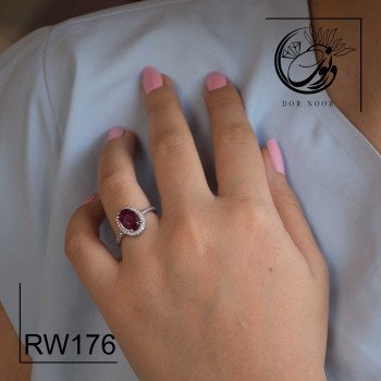انگشتر نقره زنانه باسنگ یاقوت rw176