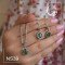 نیم ست نقره زنانه باسنگ زمرد ns39