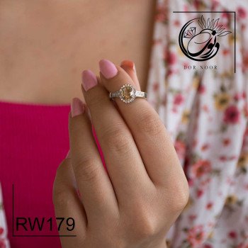 انگشتر نقره زنانه باسنگ سیترینrw179