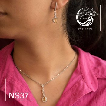 نیم ست با سنگ سیترین کد محصول Ns37