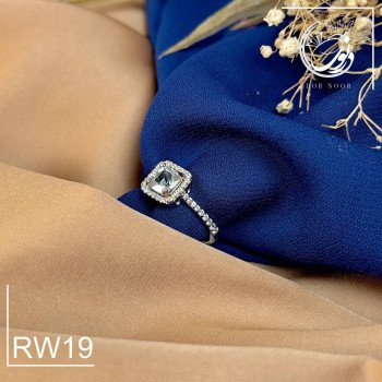 انگشتر نقره زنانه با سنگ آکوامارین Rw19