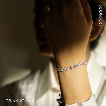 دستبند نقره نگین اتمی