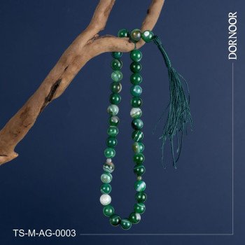 تسبیح عقیق سبز 33 دانه