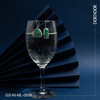 گوشواره نقره باسنگ مالاکیت