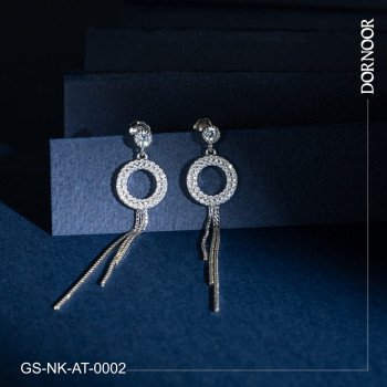 گوشواره نقره با نگین اتمی