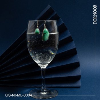 گوشواره نقره باسنگ مالاکیت