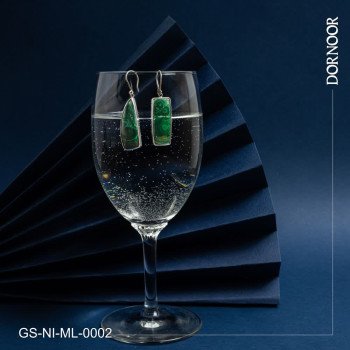 گوشواره نقره باسنگ مالاکیت